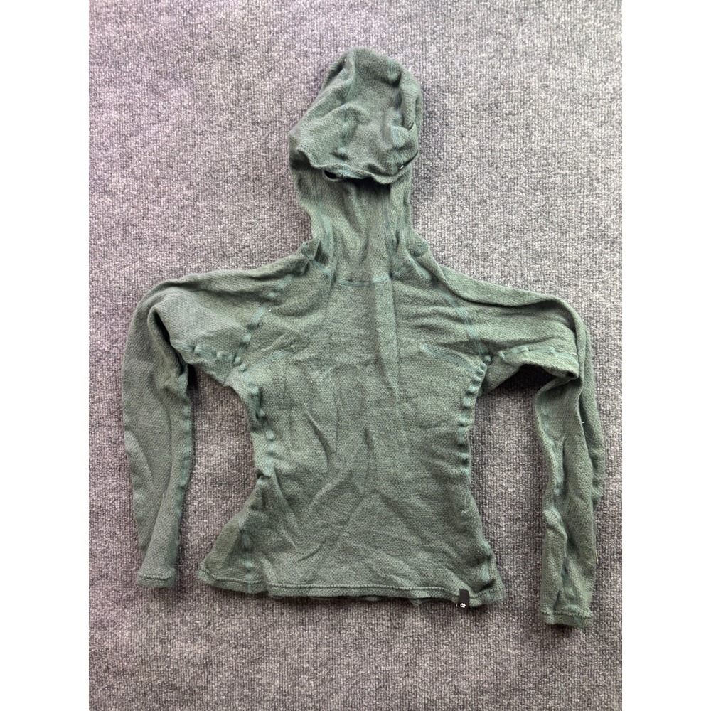 Beringia Diomede Merino Wool Snorkel Hoody Women's XS Green Pullover BR233-67W